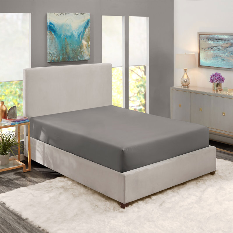 Javiyon Flannel Brushed Fitted Sheet, Grey, Super King