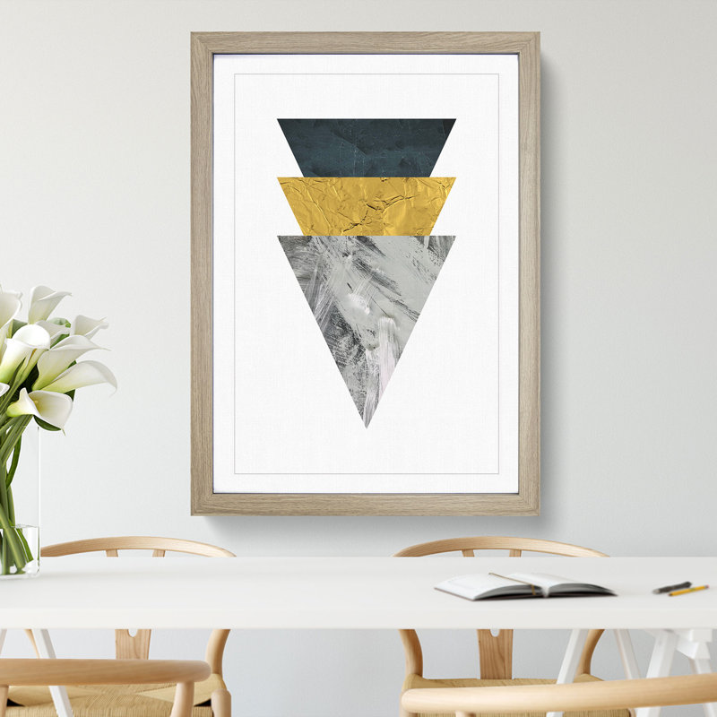 Textured Shapes No.2 - Picture Frame Graphic Art, 36cm H x 27cm W x 2cm D, Oak Framed