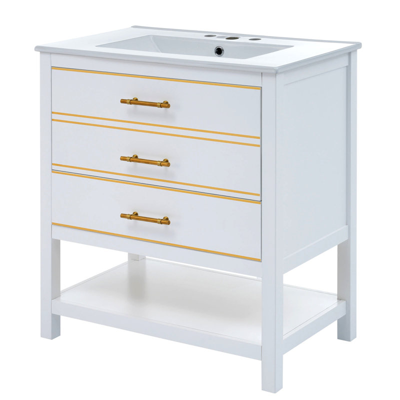 Meuble-lavabo 30 po, Blanc