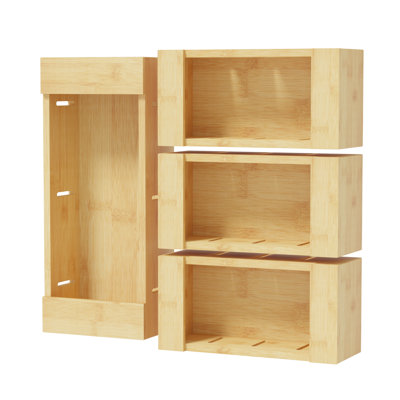 4 Pack Bamboo Kitchen Drawer Bag Storage Organizer, Fit Gallon, Quart, Sandwich & Snack Size Food Bags