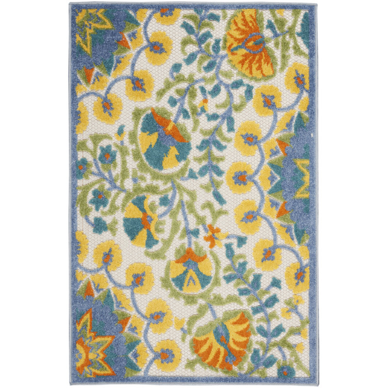 Agafia Floral Indoor Rug, Rectangle 2'8" x 4'