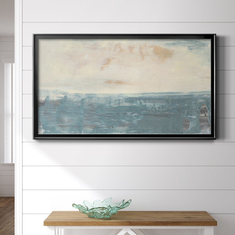 Peace and Calm III - Peinture encadrée, H 22,5 po x l 42,5 po, Toile encadrée, Noir