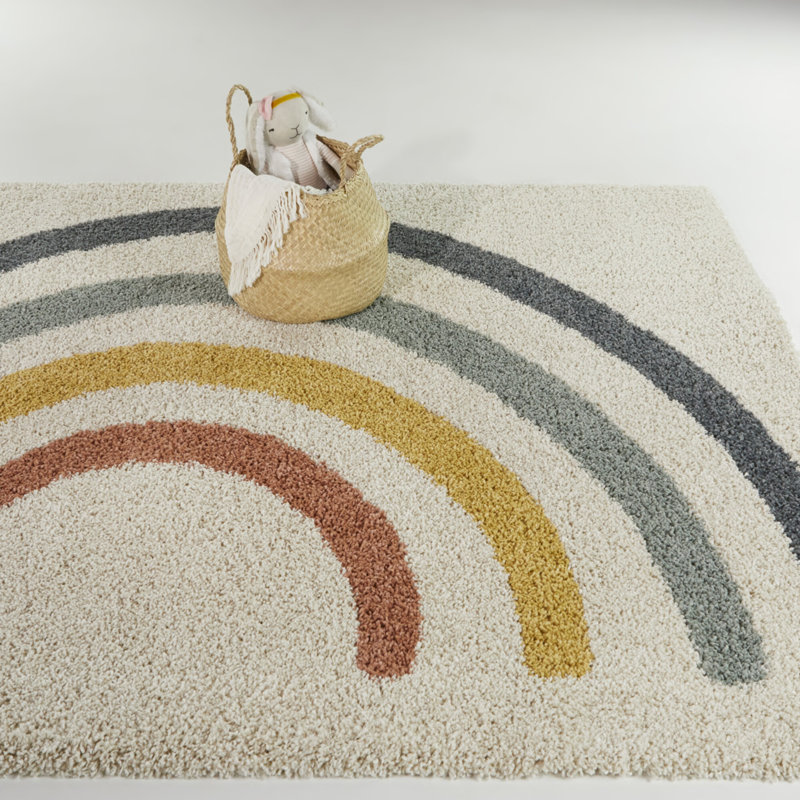 Tapis à poils longs Aldiana, Rectangle 7 pi 10 po x 10 pi, Ivoire ivoire