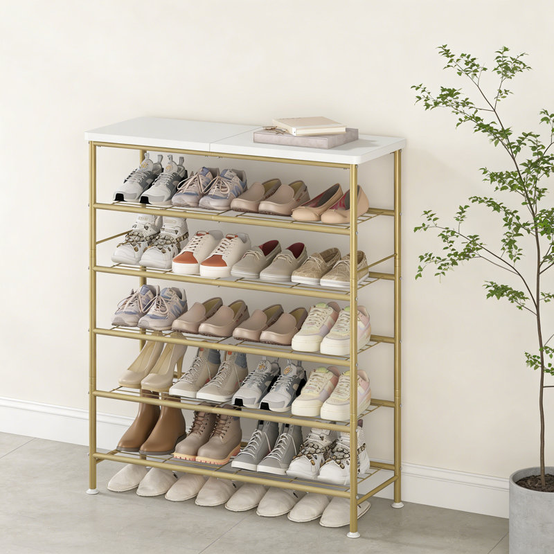 Range-chaussures en métal de style rustique