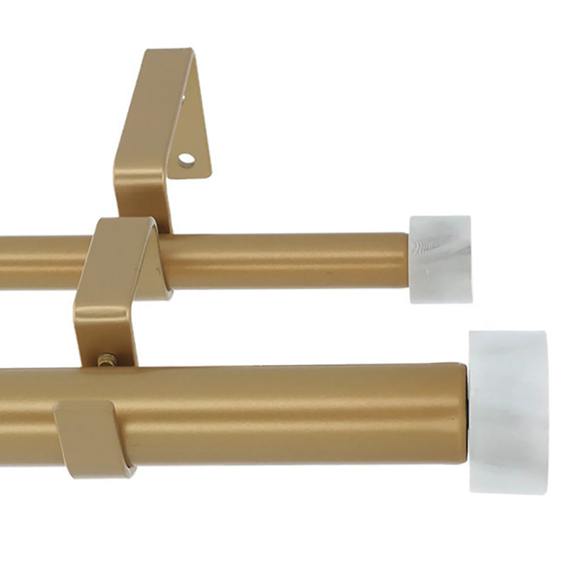 Adjustable Double Curtain Rod, 28" - 48", Royal Gold