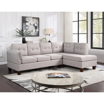 Canapé modulaire, canapé modulaire moderne en lin gris de 97 po
