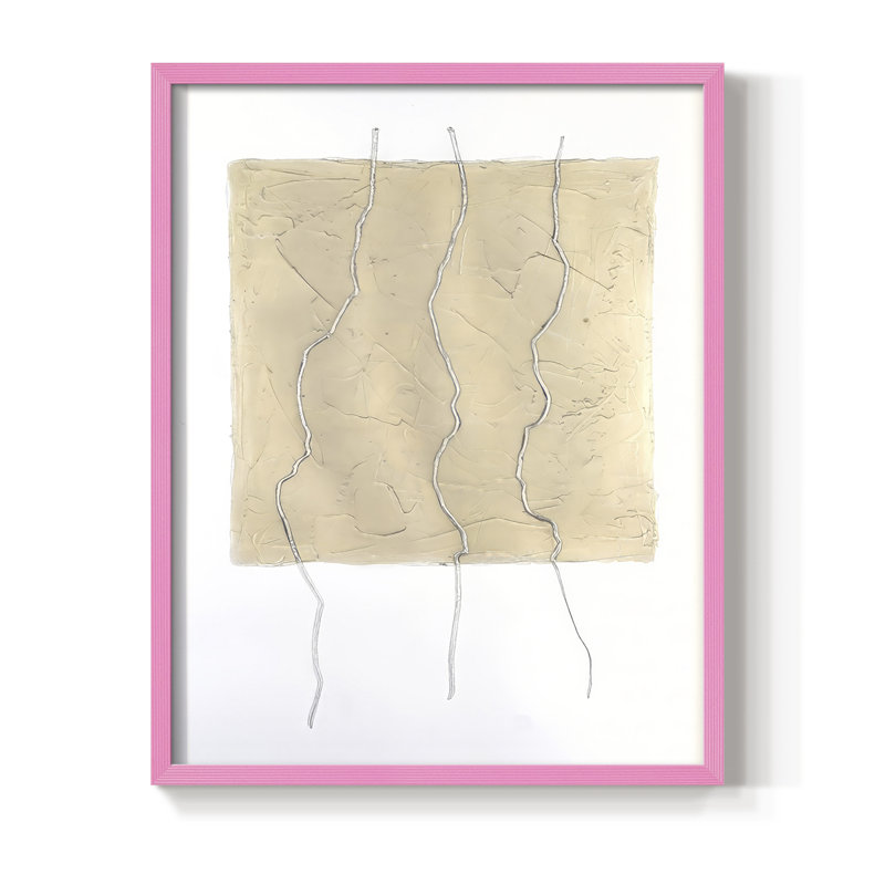 Divided Plot I Framed Print - Solid Wood, 21" H x 17" W, Pink