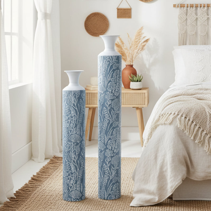 Danaisha Metal Tall Floor Vase Set