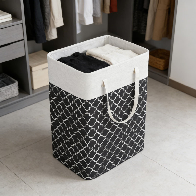 Large Capacity Foldable Fabric Laundry Hamper With Long Handles, Multi-Purpose Storage Bin For Home, Dorm, Or Commercial Use, 100L