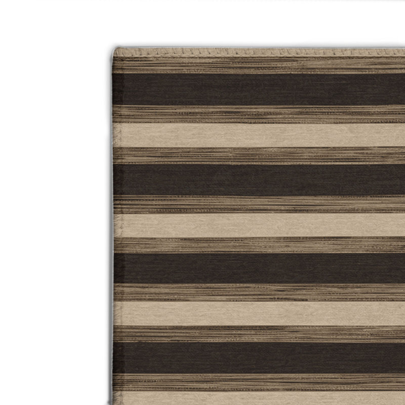 Tapis intérieur / extérieur brun HorizontalStripes, Rectangle 4pi x 6 pi