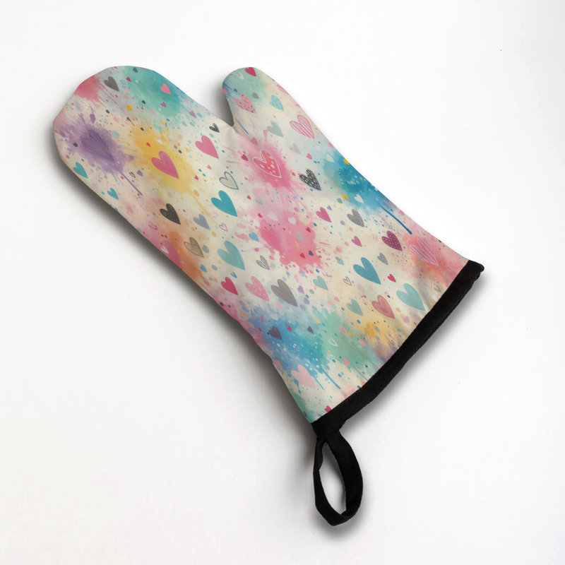 Bold Love Splashes Oven Mitt Cotton Twill