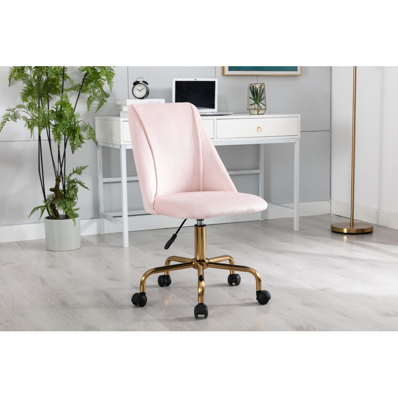 Velvet Office Chair, Pink
