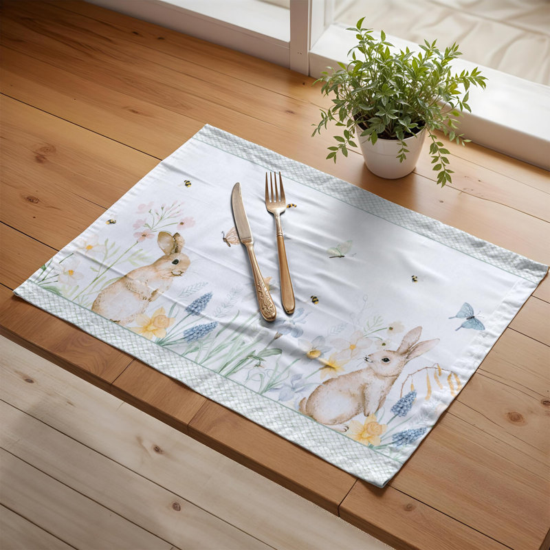 Ensemble de 4 napperons 100% coton lavable Maison d 'Hermine