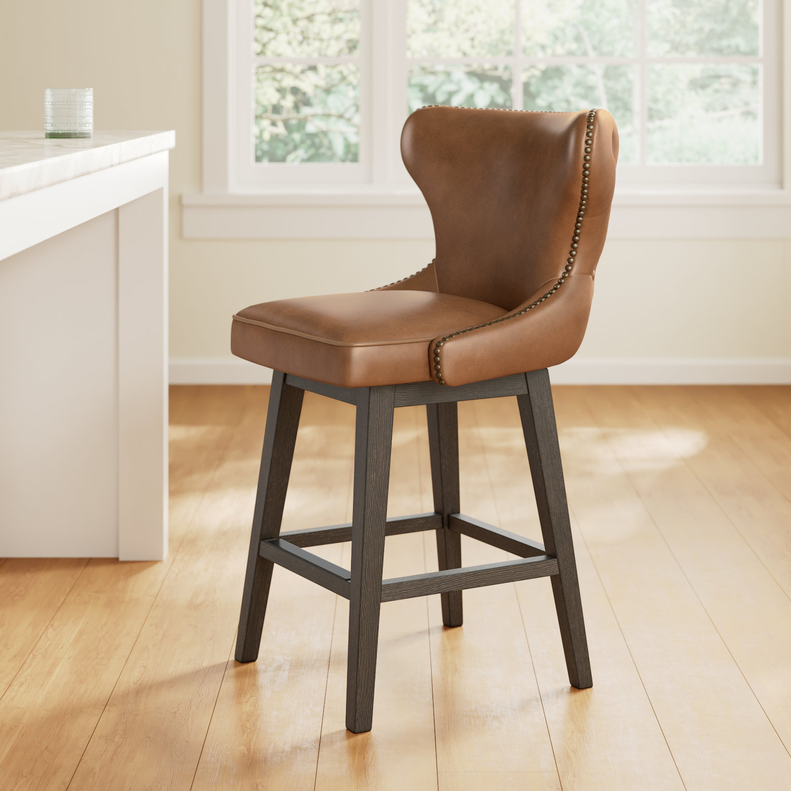 Caraline " Bar Stool, Wax Elephant, Counter Stool (26" Seat Height)