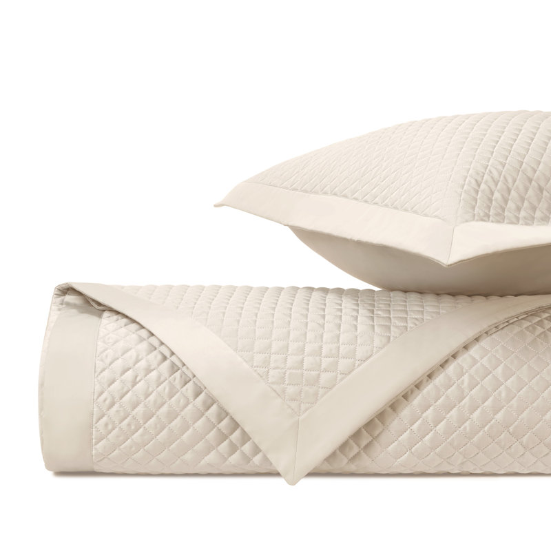 Diamond 100% Cotton Sateen Coverlet Set, King Coverlet/Bedspread + 3 Euro Shams, Clementine