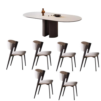 Bojidar Simple rock plate dining table sets