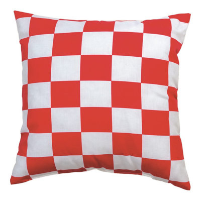 Manual Woodworkers & Weavers Checkerboard Red Climaweave Square Pillow, 18" x 18"