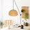 Lustre en bambou naturel suspendu en rotin de style lanterne rustique en osier pour salon de restaurant de ferme