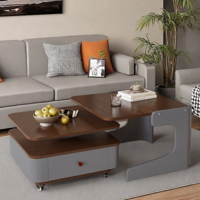 Table basse de couleur contrastante, Gris, H 16,53 po x L 27,55 po x l 27,55 po