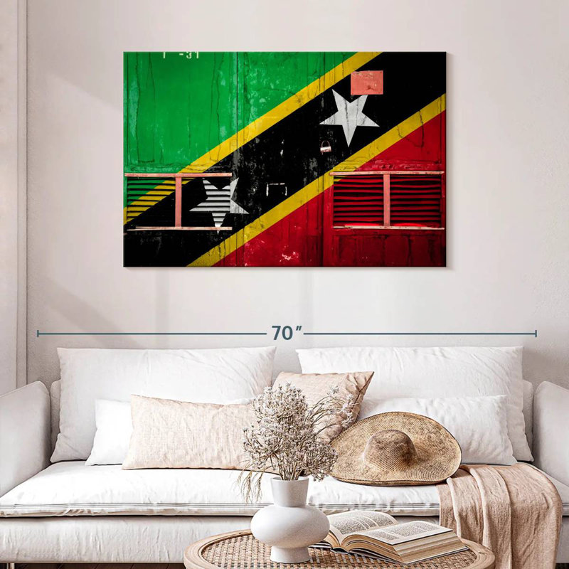 Borges Saint Kitts And Nevis Flag, 26" H x 39" W