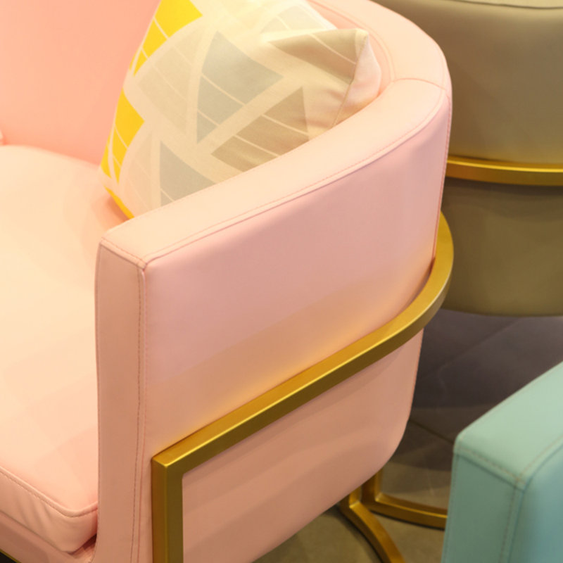 Banc rembourré en similicuir Modern Simple Cafe, Rose