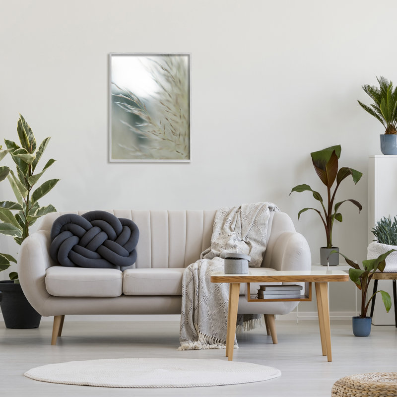 «Tranquil Wheat Pampas Grass», reproduction d'art numérique sur estampe numérique par Jason Johnson_aq-413, gris