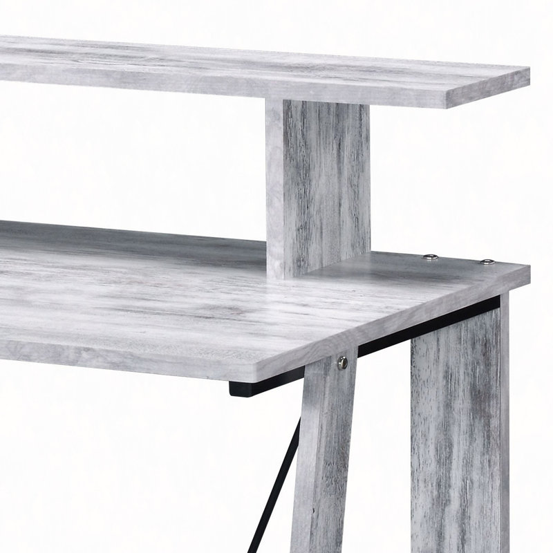 Antique White& Black Finish Writing Desk, White