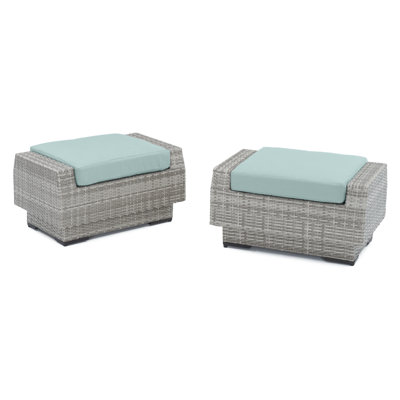Repose-pieds Fionnula avec housses de coussin Sunbrella