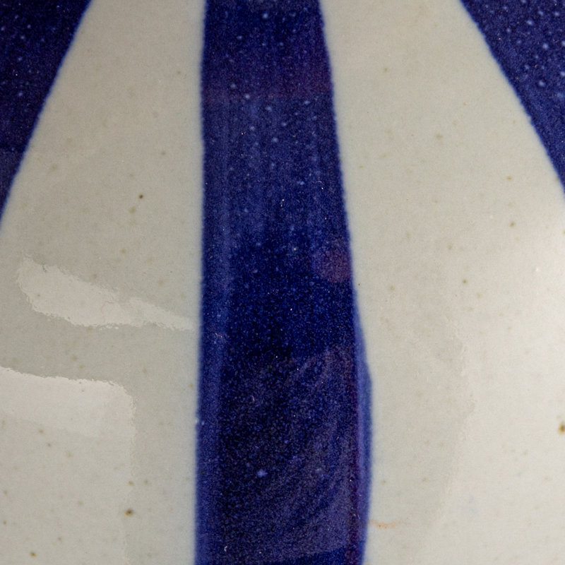 3-Piece Hand-Painted Stoneware Vase With Dots/Stripes