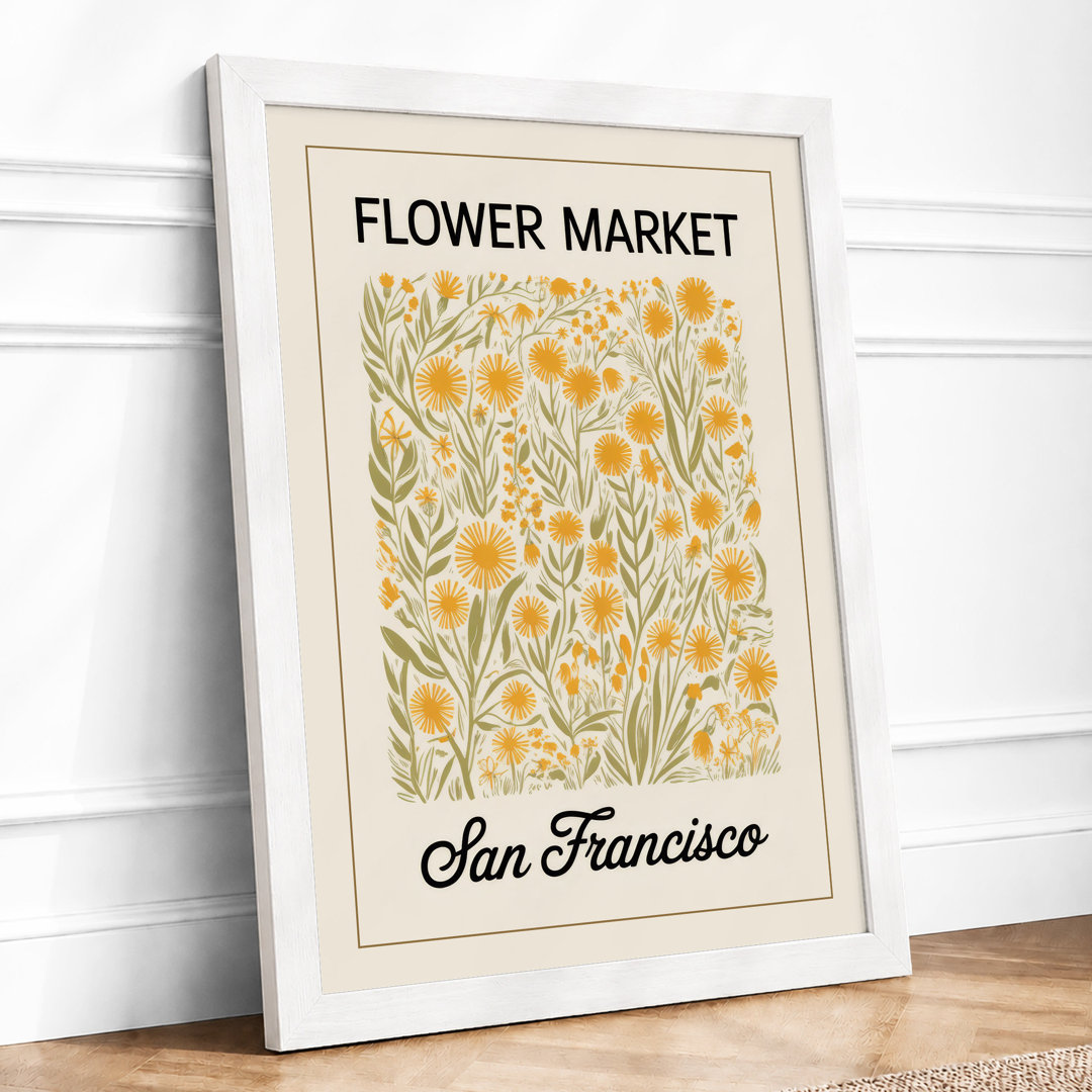 Flower Market San Francisco Vintage - Framed Print