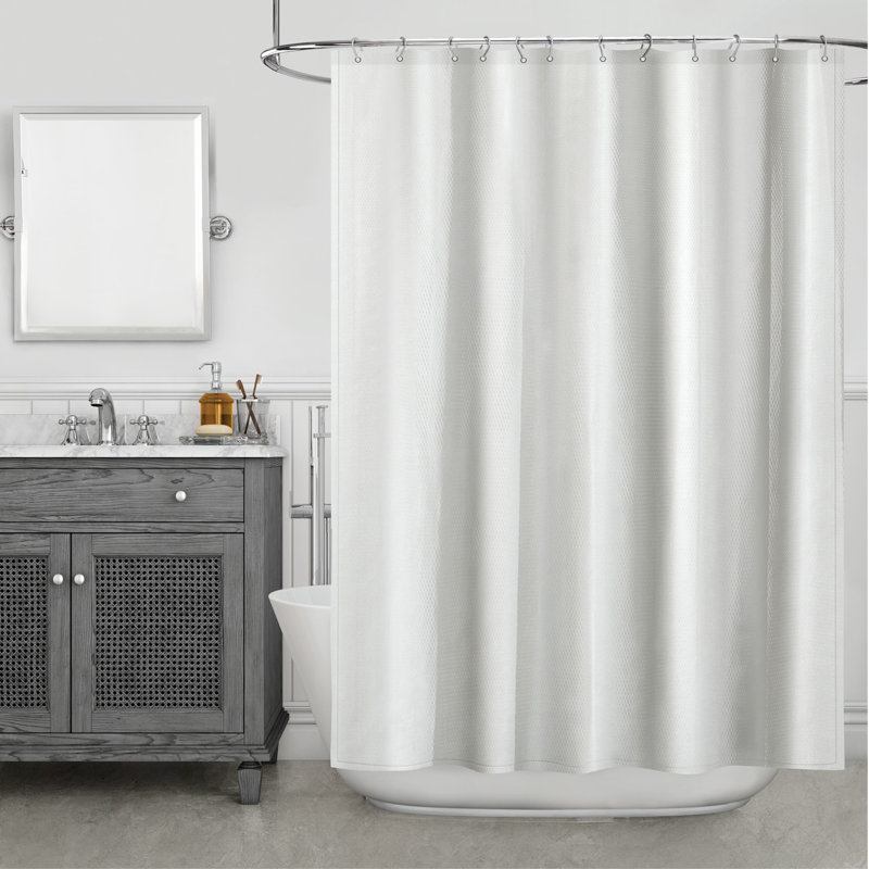 Rideau de douche simple en microfibre Ella, Blanc