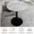 Marble-Top Round Side Table With Tapered Pedestal Base, Ideal For Living Room, Modern Minimalist Design-1195376987-1195376986