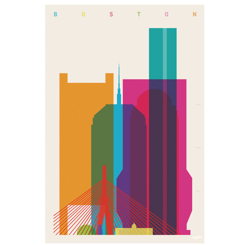 Boston 1 Piece Wrapped Canvas Wall Art, 66.04 cm H x 45.72 cm W x 3.175 cm D