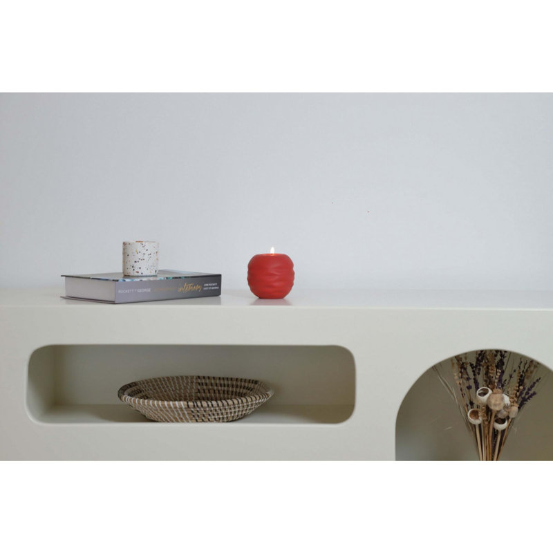 Elegant Decorative Object, Red Ceramic Sphere, 3.5 x 3.5 x 3.5 Inches | 100% High-Quality Ceramic | Perfect for Home Decor, Modern Aesthetic, Unique Accent Piece for Living Room or Office