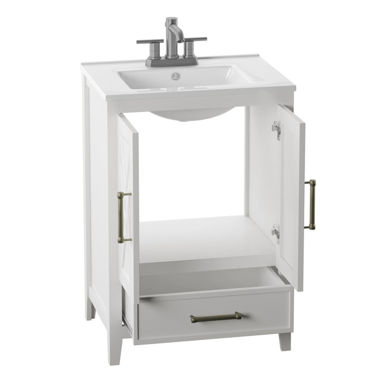 Ensemble de meuble-lavabo simple 24 po Brecken, Blanc