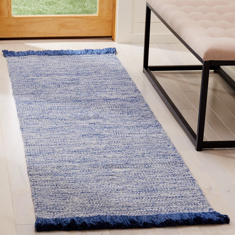 Waloo Hand Woven Cotton Chevron Rug, Runner 2'3" x 7'