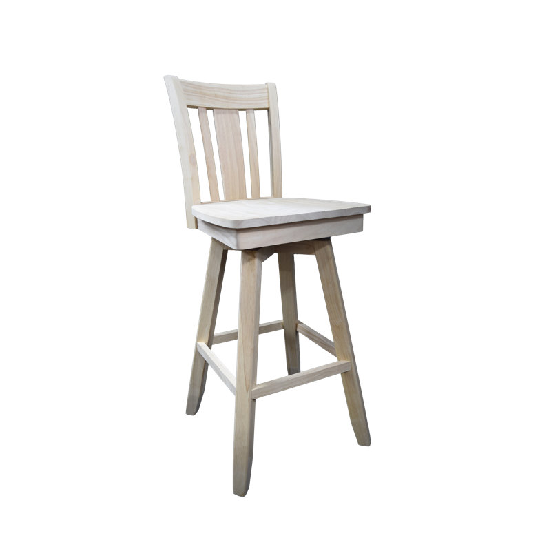Kervens Swivel Solid Wood Counter Stool with Solid Wood Frame, Bar Stool (30” Seat Height)