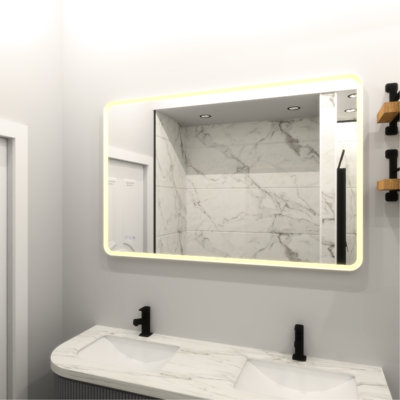 Led Bathroom Vanity Mirror 60 X 36 - Fog Feature And Customizable Brightness Settings Rectangular Lighted Energy Lighting