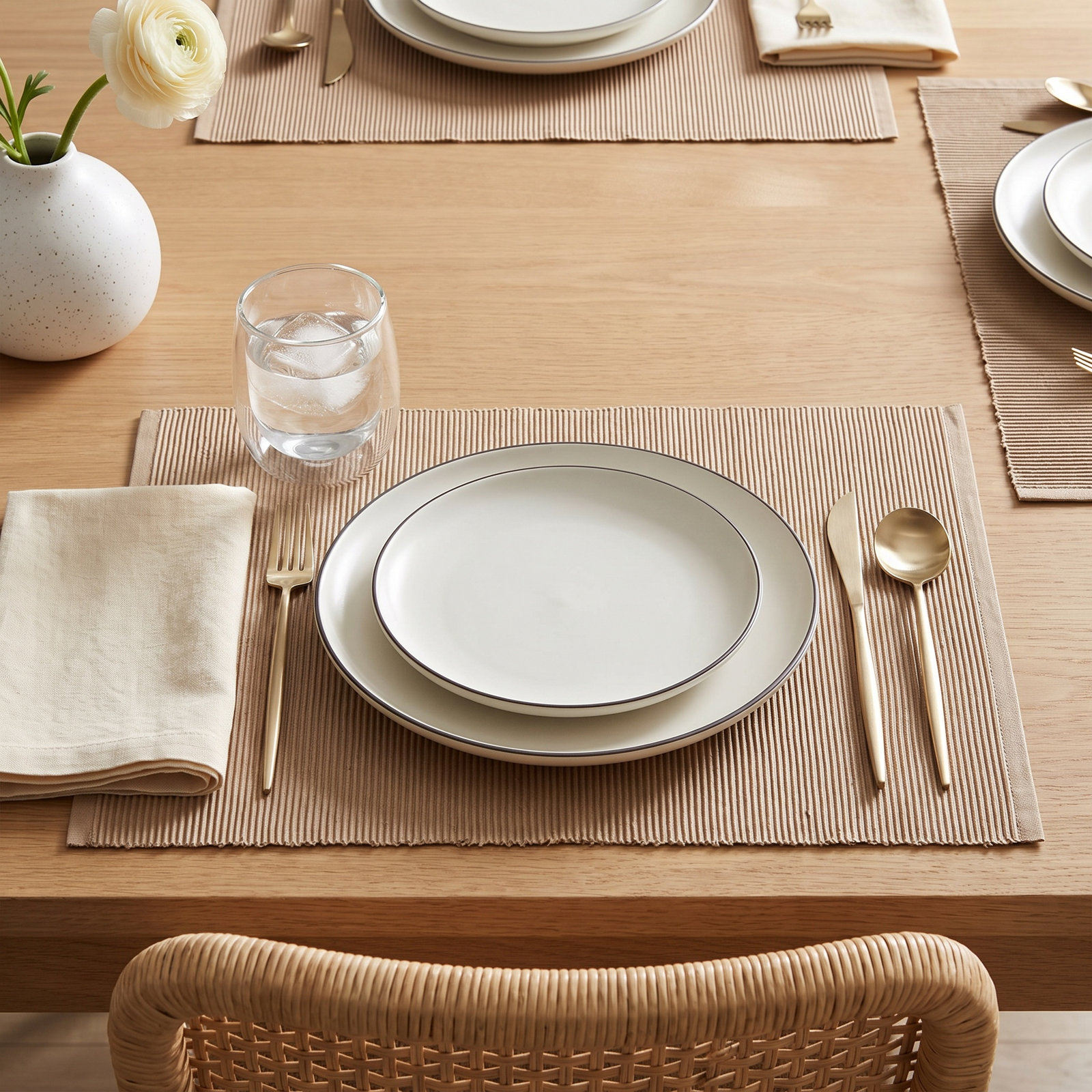 Aban Cotton Placemat, Stone
