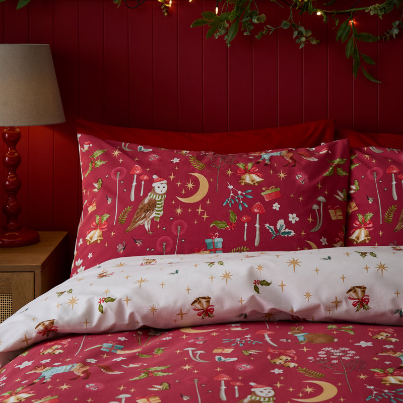 Christmas Enchanted Twilight Reversible Duvet Cover Set, Double Bed (200 x 200 cm)