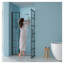Porte de douche pivotante avec cadre en verre trempé noir mat 34 po x H 72 po