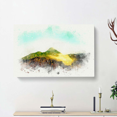 Volcano In Iceland In Abstract - Wrapped Canvas Print