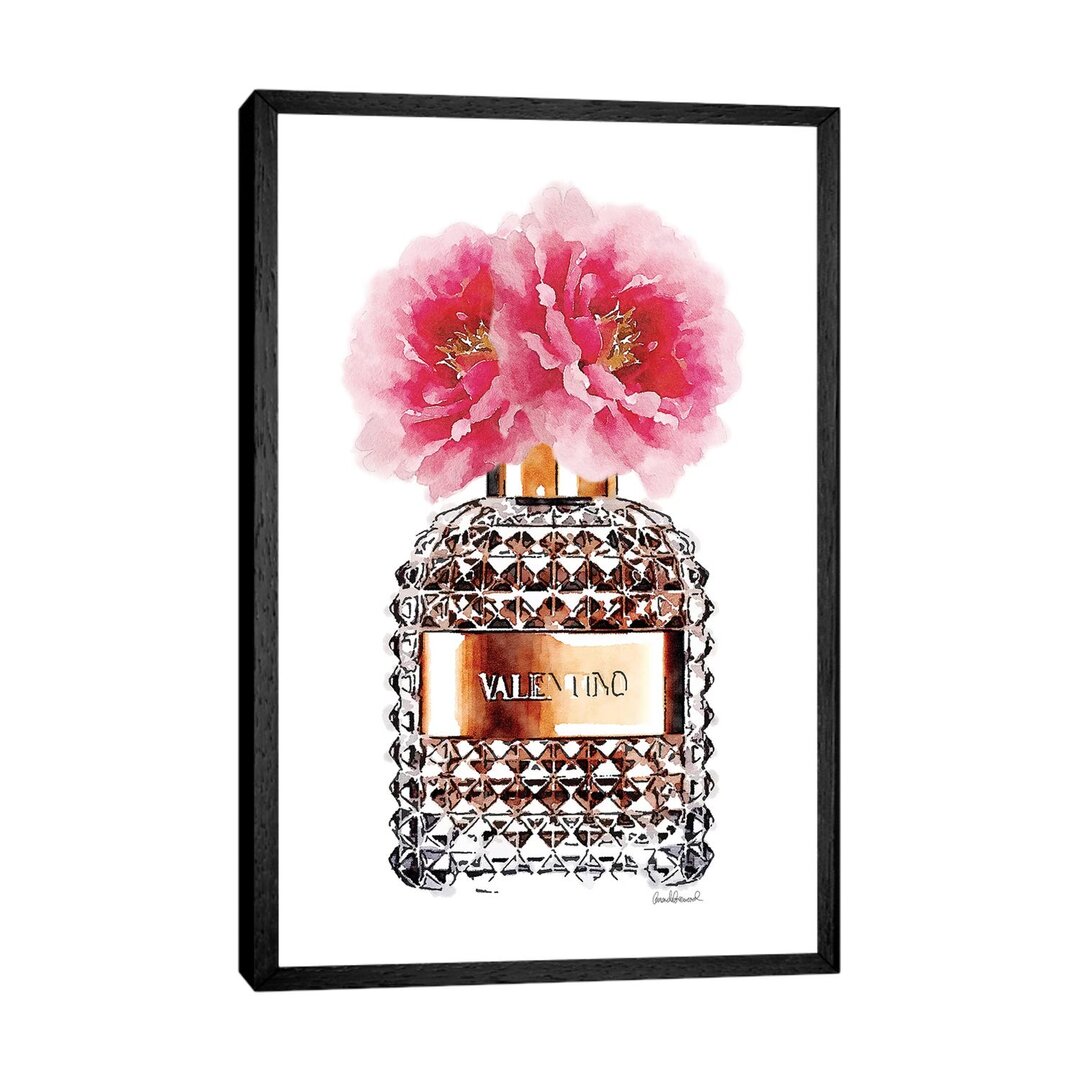 Leinwandbild Perfume Bottle & Pink Peony von Amanda Greenwood