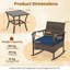 3 Pieces Rocking Bistro Set Outdoor PE Wicker Conversation Set With Cushions