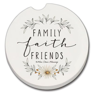 Dakota Fields Family Faith Friends Single Car Coaster for Vehicle Cup Holder