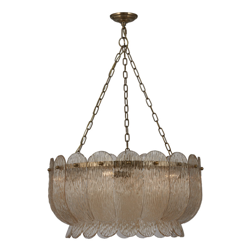 Lustre Camellia Winter Brass Kalco, Six lumières, H 71 po x l 28 po x P 28 po
