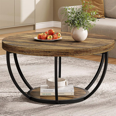Table basse ronde à 2 niveaux