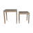 2-Pieces Carver Travertine And Wood Accent Table
