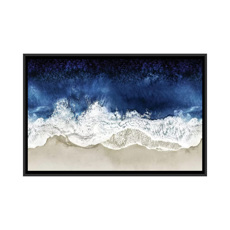 «Indigo Waves from Above II», impression sur toile, H 16 po x l 24 po, Noir, Impression encadrée