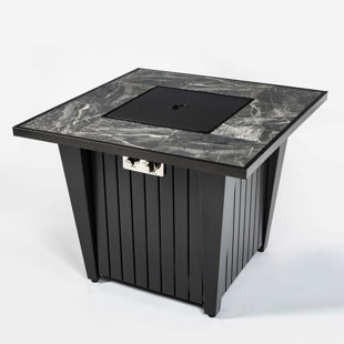 32'' x 32'' Steel + Tile + Glass Fire Pit Accessory